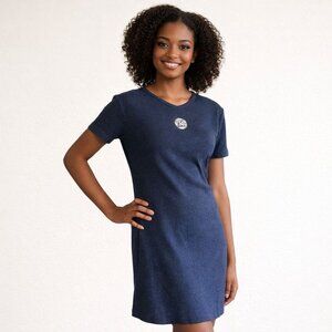 2/$30 Calvin Klein T shirt Dress Pullover Logo Navy Blue Juniors Medium Short Sl
